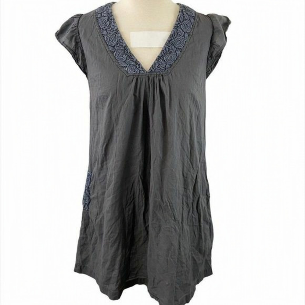 SNOB Grey V Neck Dress‎ with Pockets